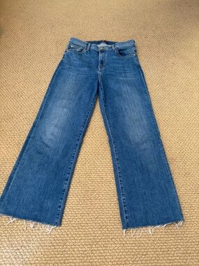 7 For All Mankind Blue Wide-Leg cropped Alexa